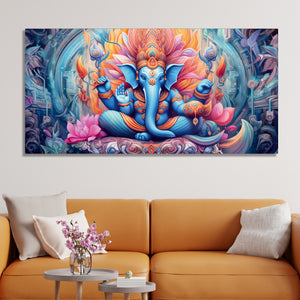 Lord Ganesh Decorative Artistic Canvas Wall Painiting