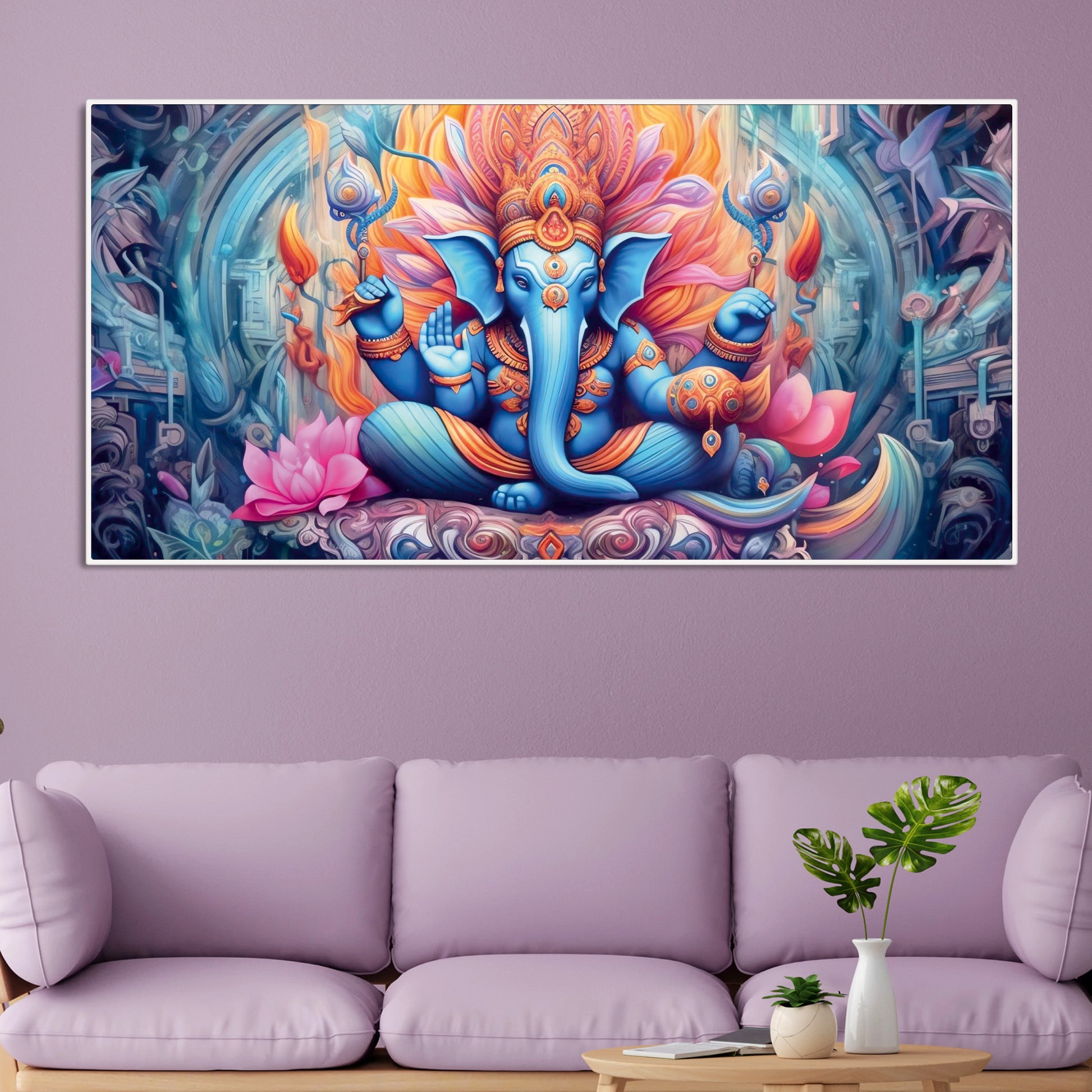 Lord Ganesh Decoative Artistic Canvas Wall Painiting