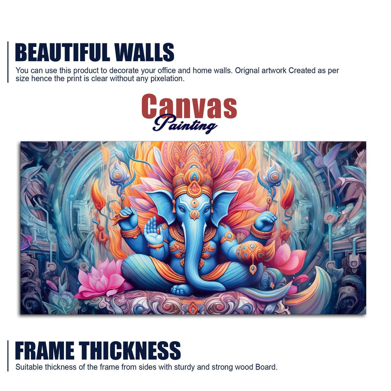 Lord Ganesh Decorative Artistic Canvas Wall Painiting