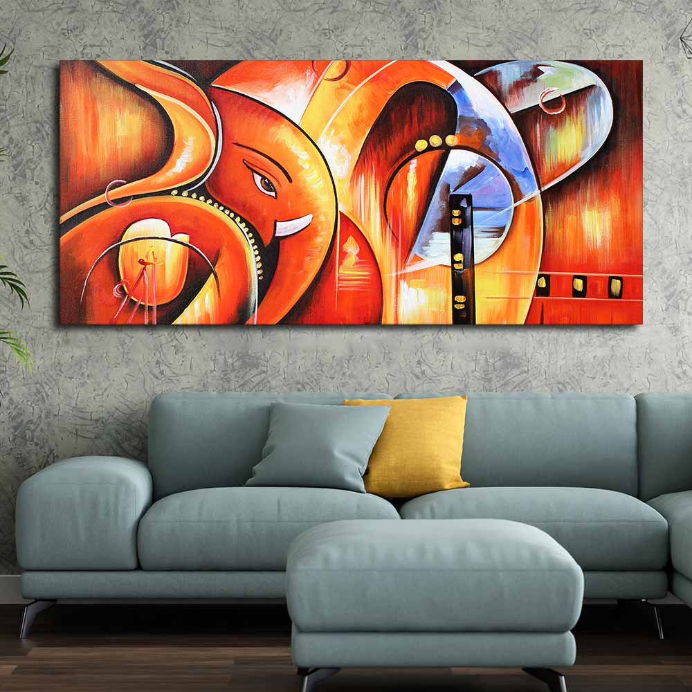 Lord Ganesha Abstract Art Beautiful Wall Painting