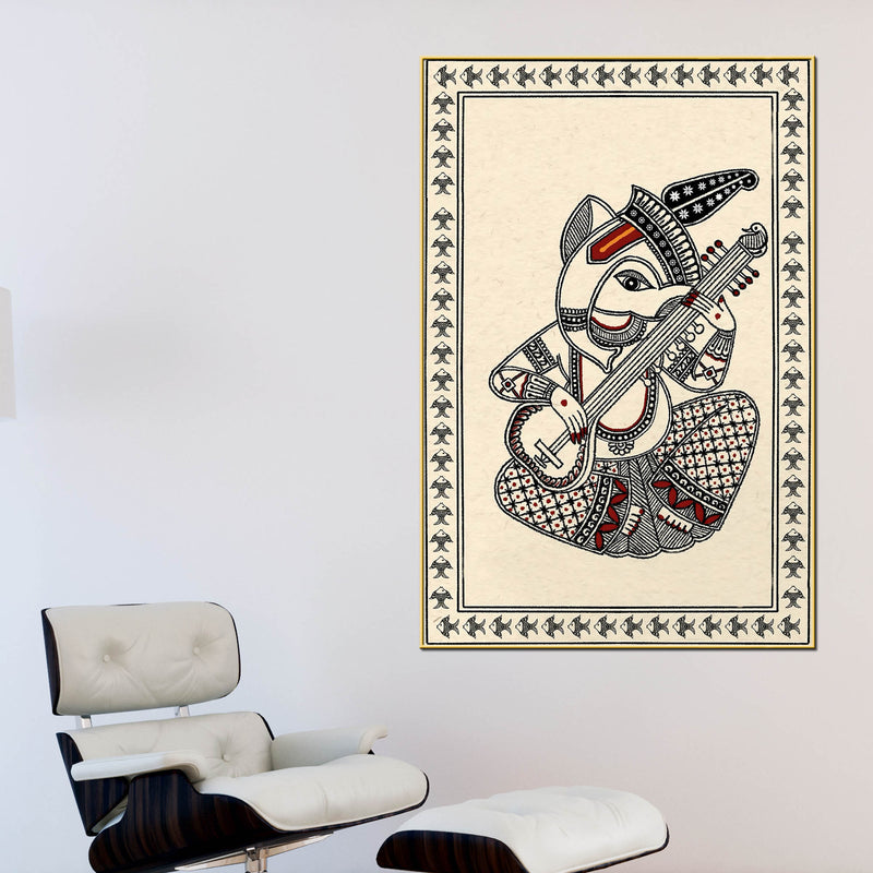 Lord Ganesha Canvas Wall Painting for Spiritual Décor