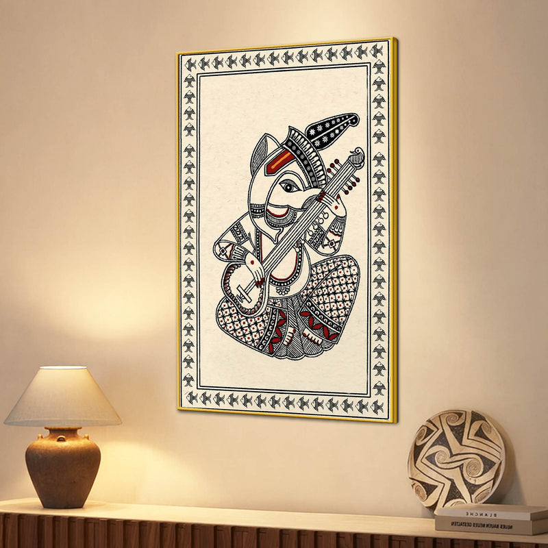Lord Ganesha Canvas Wall Painting for Spiritual Décor