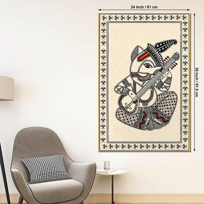 Lord Ganesha Canvas Wall Painting for Spiritual Décor