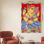 Lord Ganesha Madhubani Decoration Canvas Wall Painting