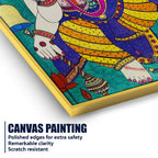 Lord Ganesha Madhubani Style Canvas Wall Painting