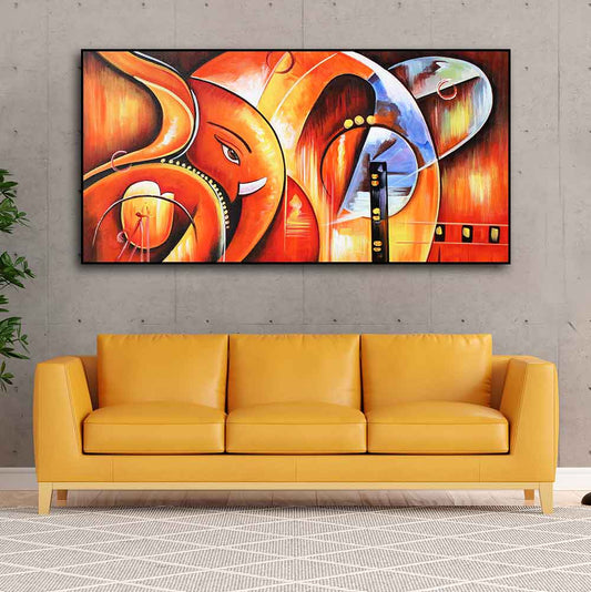 Lord Ganesha Modern Art Premium Wall Painting