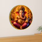 Lord Ganesha Round Painting