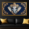 Lord Ganesha Royal Art Crystal Glass Wall Painting for Wealth, Success & Prosperity Décor