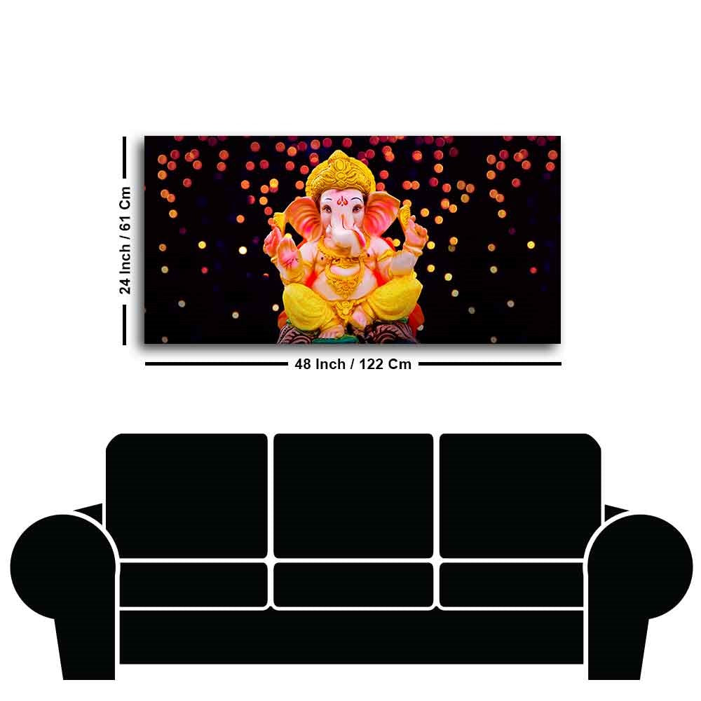 Lord Ganesha Sculpture Canvas Wall Painting