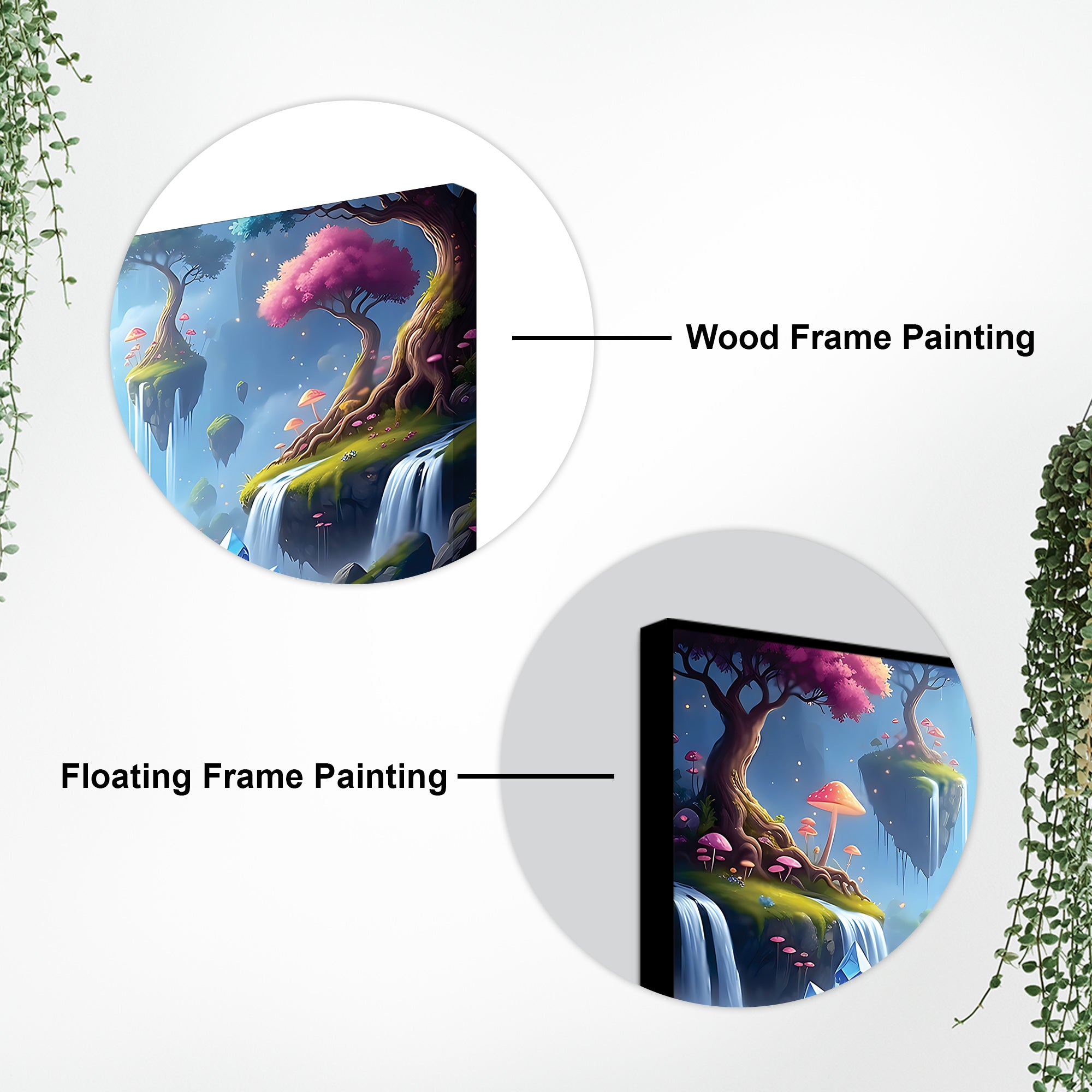 Lord Ganesha Sitting On Lotus in Beautiful Nature Canvas Wall Painting For Home & Pooja Spaces – Modern Spiritual Wall Art