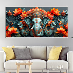 Lord Ganesha the Hindu God of Wisdom Canvas Wall Painting