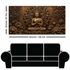 Lord Gautam Buddha Floral Mandala Metallic Look 3D Canvas Wall Painting