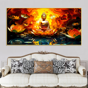 Lord Gautam Buddha Modern Canvas Painting for Home & Office Decor