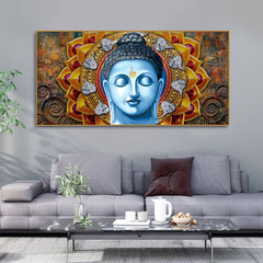 Lord Gautam Buddha Serene Face Canvas Wall Painting