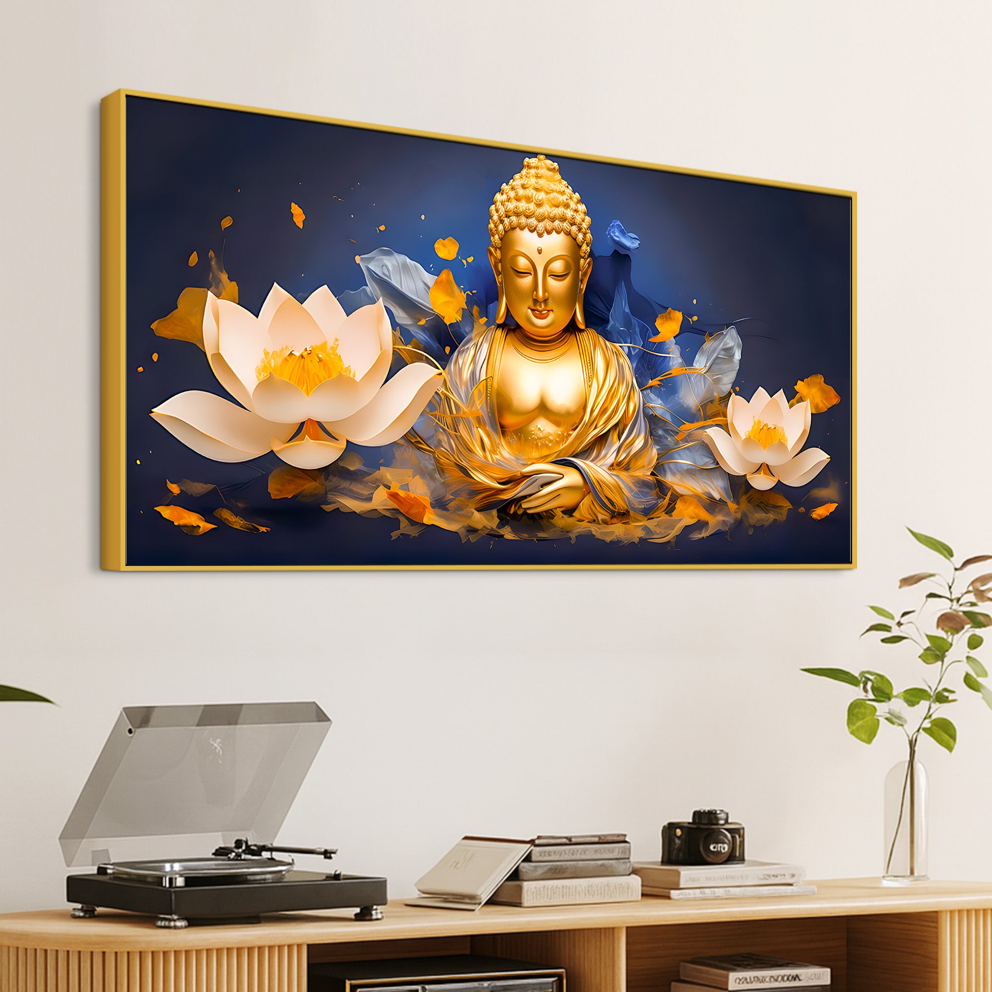 Lord Gautam Buddha Wall Painting for Modern Interiors