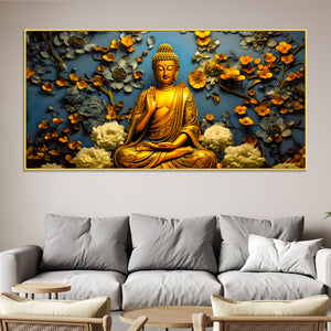 Lord Gautam Buddha Wall Painting for Wall Decor