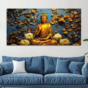 Lord Gautam Buddha Wall Painting for Wall Decor