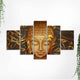 Lord Gautam Buddha with Serene Smile Wall Painting of Five Pieces