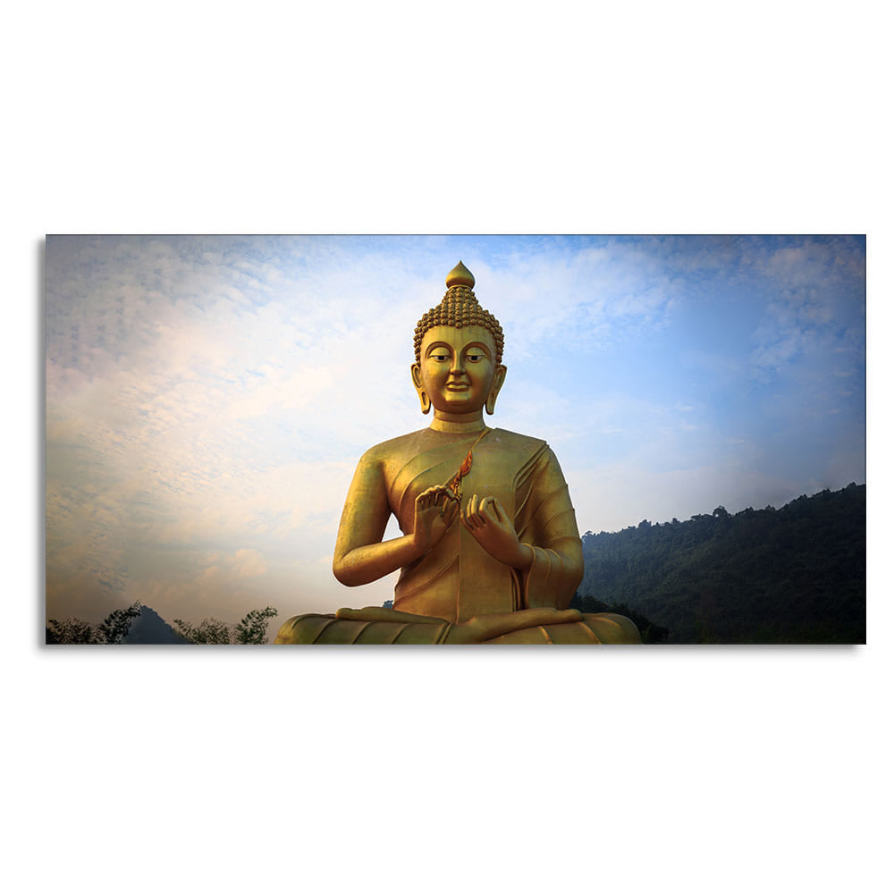 Lord Golden Buddha Meditating Canvas Wall Painting