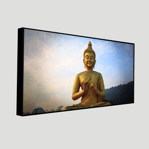 Lord Golden Buddha Meditating Canvas Wall Painting