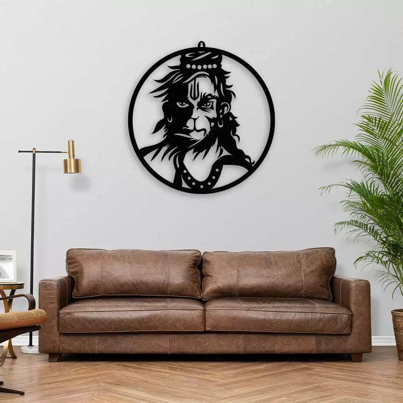 Lord Hanuman Face LED Wall Art for Mandir and Wall Decor