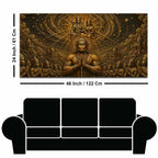 Lord Hanuman Ji Divine Devotion for Sita Ramji Metallic Look 3D Canvas Wall Painting