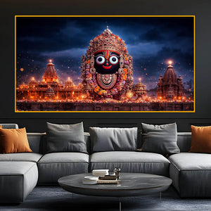 Lord Jagannath Devotional Crystal Glass Painting