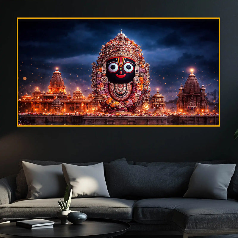 Lord Jagannath Devotional Crystal Glass Painting
