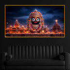 Lord Jagannath Devotional Crystal Glass Painting