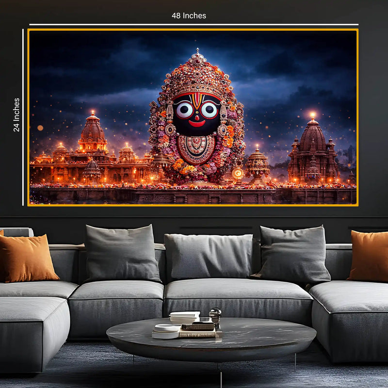 Lord Jagannath Devotional Crystal Glass Painting