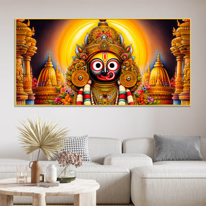 Lord Jagannath Devotional Wall Painting for Living Room Decor