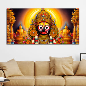 Lord Jagannath Devotional Wall Painting for Living Room Decor