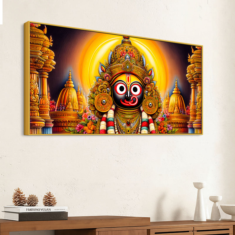 Lord Jagannath Devotional Wall Painting for Living Room Decor