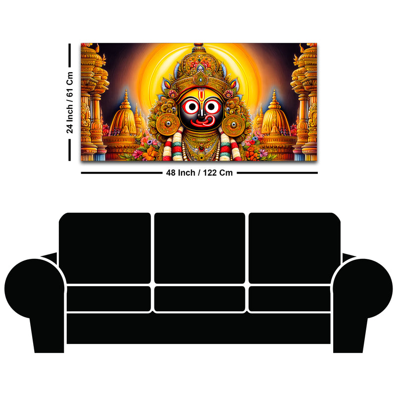 Lord Jagannath Devotional Wall Painting for Living Room Decor