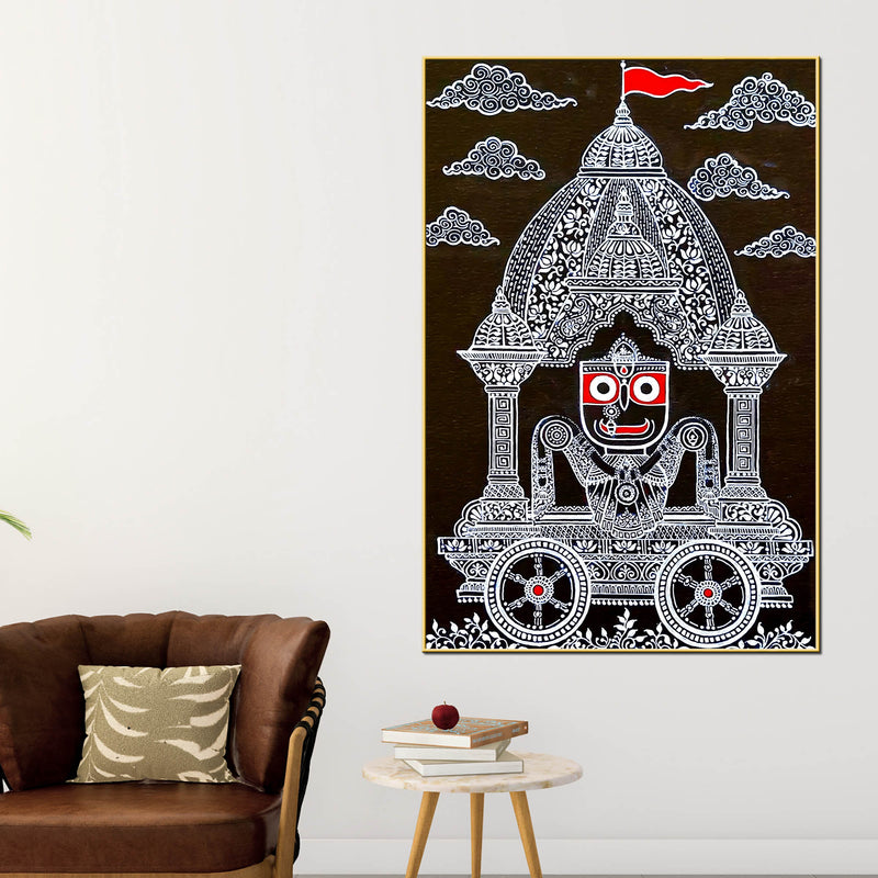 Lord Jagannath Rath Canvas Painting for Traditional Wall Decor