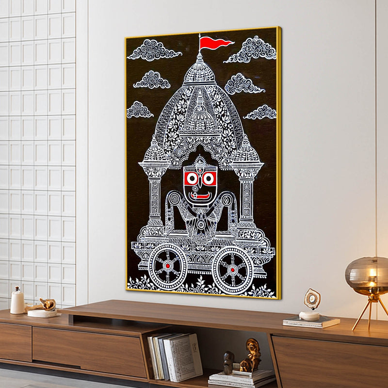 Lord Jagannath Rath Canvas Painting for Traditional Wall Decor