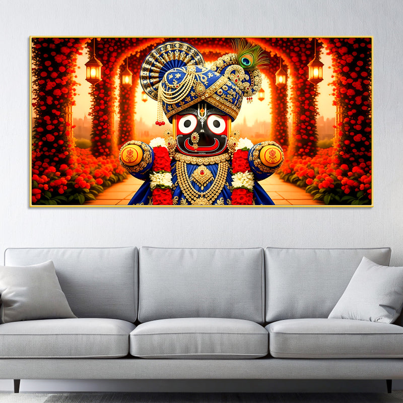 Lord Jagannath Royal Wall Painting | Devotional Canvas Decor