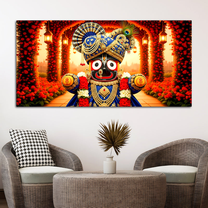Lord Jagannath Royal Wall Painting | Devotional Canvas Decor
