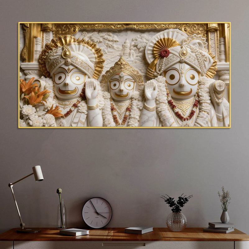 Lord Jagannath with Balabhadra & Mata Subhadra 3D Canvas Wall Painting