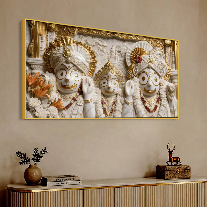 Lord Jagannath with Balabhadra & Mata Subhadra 3D Canvas Wall Painting