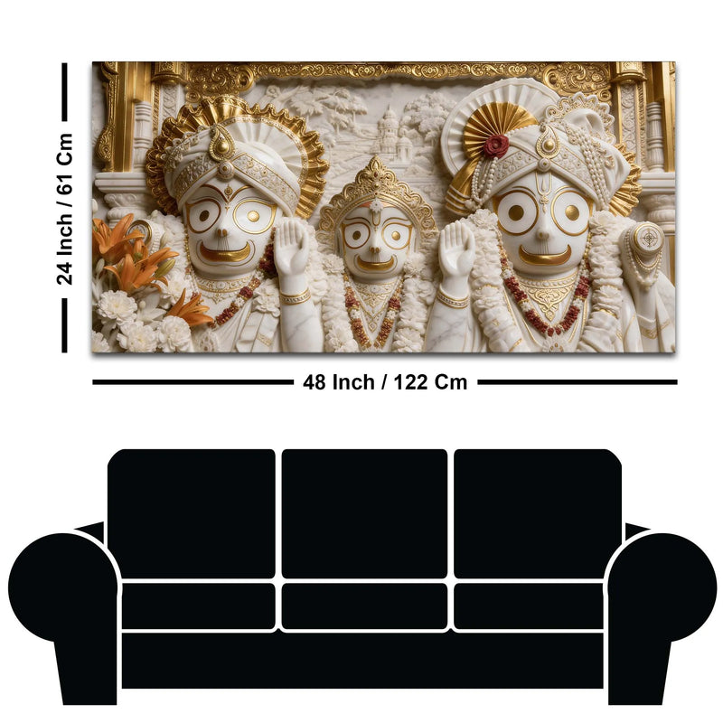 Lord Jagannath with Balabhadra & Mata Subhadra 3D Canvas Wall Painting
