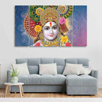 Lord Kanha Ji Canvas Wall Painting of Five Pieces