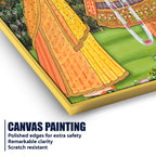 Lord Krishna Accepting Lotus From Shree Radha Canvas Wall Painting