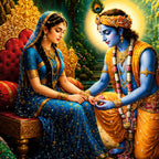 Lord Krishna and Radha Premium Floating Frame Crystal Wall Painting
