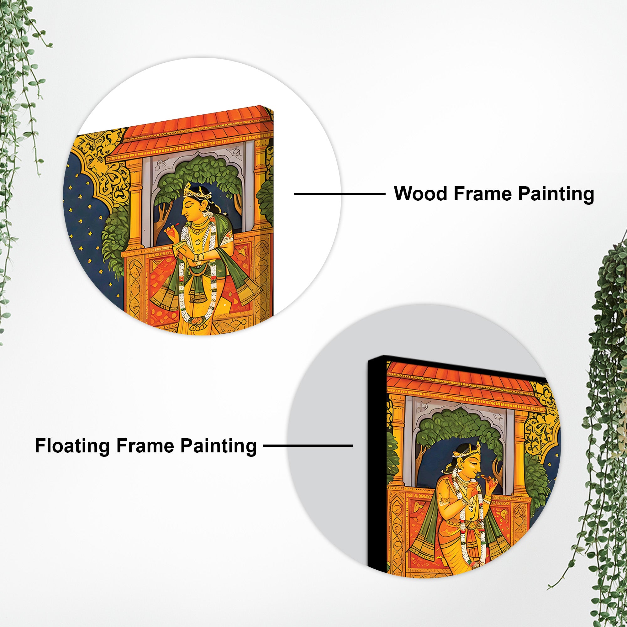 Lord Krishna Bhakti Wall Painting for Decoration