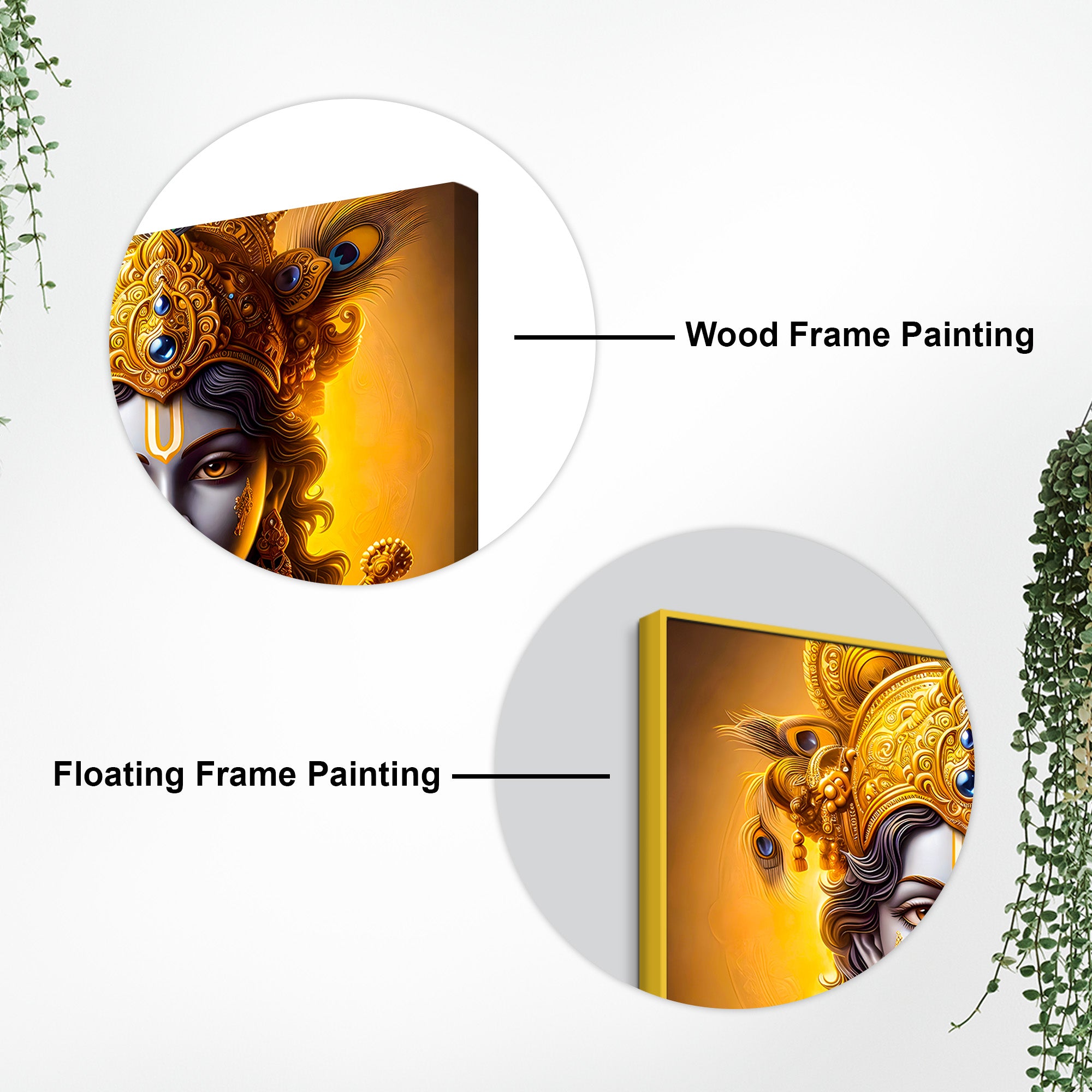 Lord Krishna Blessing Portrait Wall Painting for Home Interior – Modern Devotional Canvas Wall Art for Home