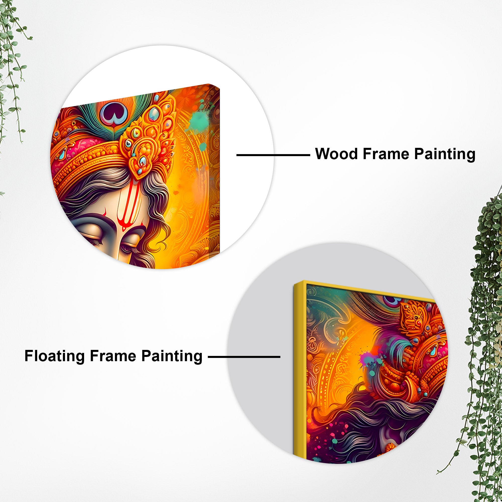 Lord Krishna Color Splash Portrait Art – Modern Devotional Canvas Wall Painting