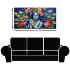 Lord Krishna Floral Peacock Theme Painting