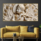 Lord Krishna Flute Symphony 3D Canvas Wall Painting
