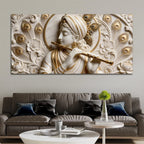 Lord Krishna Flute Symphony 3D Canvas Wall Painting